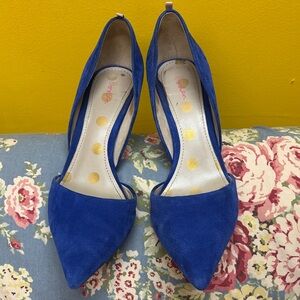 Boden Royal Blue Suede Heels